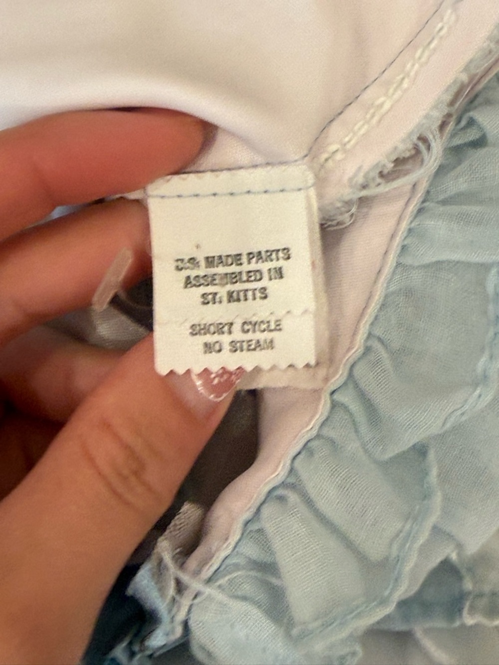 VTG 70s Made in USA Prairie Southern Belle Dress Princess Gown Tiered Blue - Picture 5 of 10